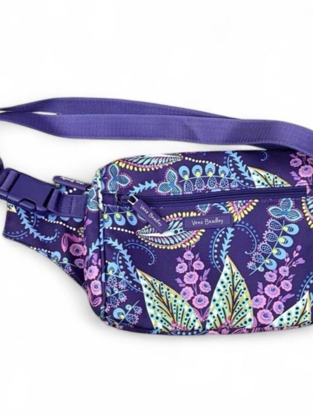 Vera Bradley Batik leaves Fanny pack sling purse blue purple pink